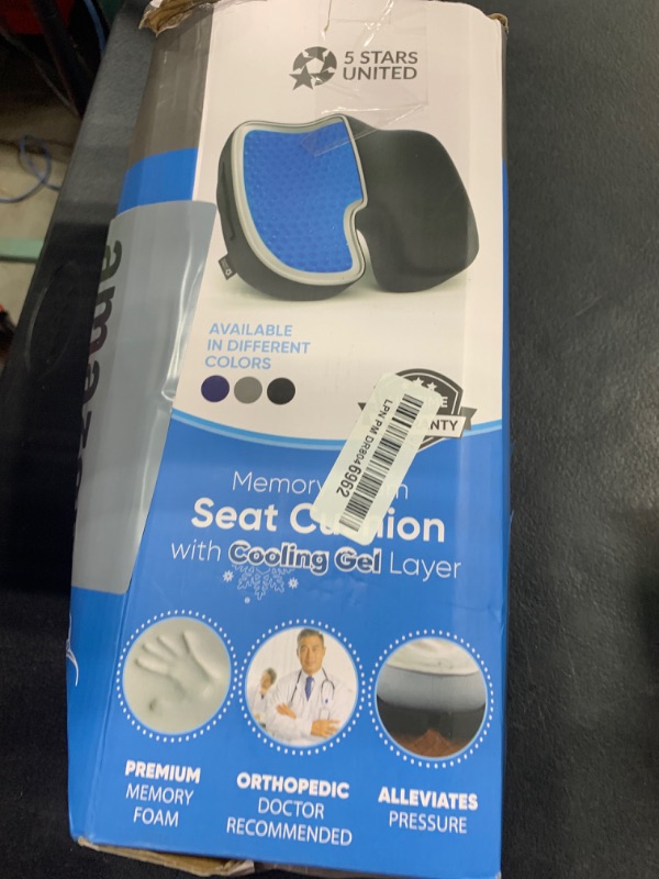 Photo 1 of 5 STARS UNITED Seat Cushion for Tailbone Pain Relief – Memory Foam Lifting Pillow for Coccyx, Hemorrhoid, Sciatica & Post-Surgery Recovery – Wheelchair, Car, Desk, Gaming & Office Chairs, Arctic Black