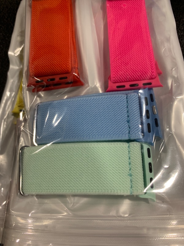 Photo 1 of 10 Pack Stretchy Bands Compatible with Apple Watch Band 40mm 38mm 41mm 42mm 44mm 45mm 46mm 49mm Women Men, Water-Resistant Solo Loop Elastic Sport Straps for iWatch Series 10 9 8 7 6 5 4 3 SE Ultra