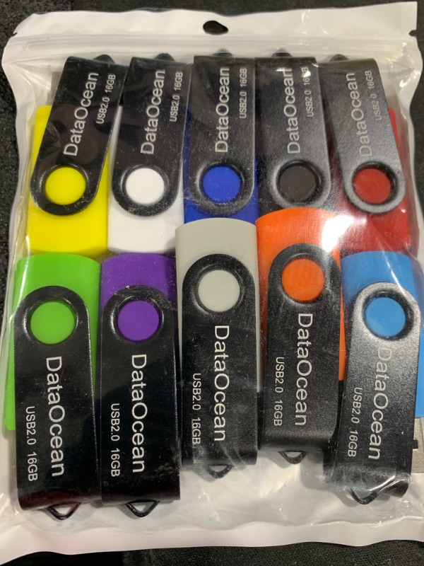 Photo 1 of 10 Pack DataOcean 16GB USB 2.0 Flash Drive Memory Stick Thumb Drives (10 Colors)