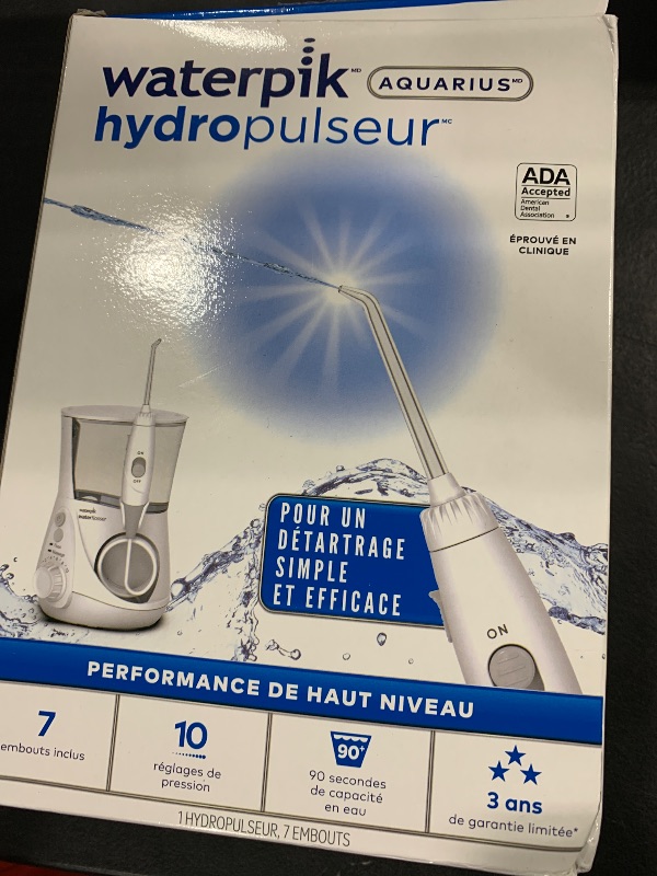 Photo 1 of Waterpik Aquarius Water Flosser For Teeth Cleaning, Gums, Braces, Dental Care, Electric Power With 10 Settings, 7 Tips For Multiple Users And Needs, ADA Accepted, White WP-660, Packaging May Vary