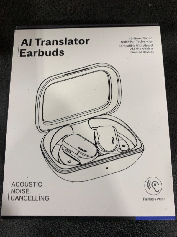 Photo 1 of AI Language Translator Earbuds, OWS Real-Time 3-in-1 Translation Earbuds 144 Languages & Accents, Translation Device for Travel Business Learning, Black