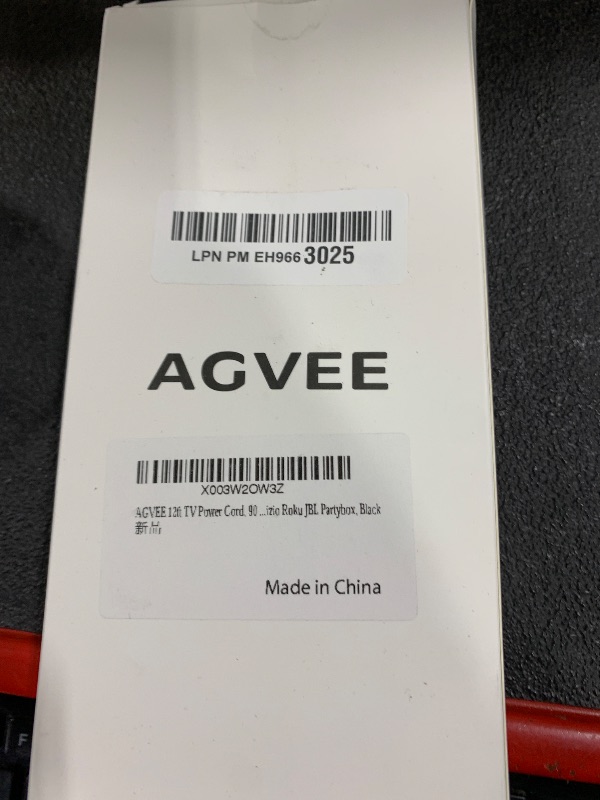 Photo 1 of AGVEE 12ft TV Power Cord, 90 Degree Angled L-Shaped UL Listed 2-Prong AC Power Cable IEC C7 C8 Compatible with Samsung LG Sony Insignia Apple TV LCD LED, Vizio Roku Partybox, Black