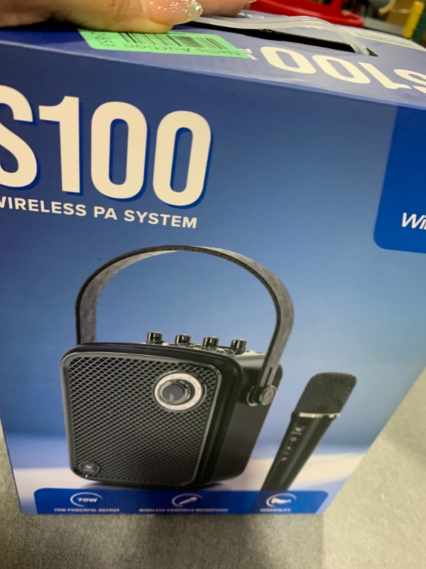 Photo 1 of Wireless Voice Amplifier with Microphone, Portable PA Speaker System, 70W Bluetooth 5.3 Karaoke Machine for Teachers, Public Speaking, Events, Singing, Parties, Supports Guitar, Headphone - S100
