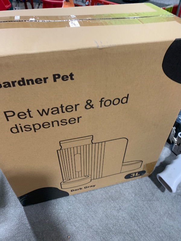 Photo 1 of Gardner Pet Automatic Gravity Cat Food Feeder and Water Dispenser Stainless Steel Two-in-One Set Large Capacity Dispenser for Pets Dogs, Puppies, Kittens, Rabbits