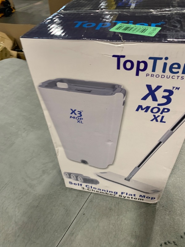 Photo 1 of X3 Mop XL, Separates Dirty and Clean Water, 3-Chamber Design, Flat Mop and Bucket Set, Hands Free Home Floor Cleaning, 3 Reusable Microfiber Mop Pads Included