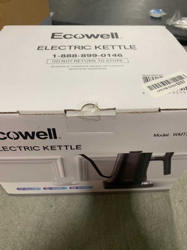 Photo 1 of Ecowell WMTS01 Gooseneck Electric Kettle, 0.8L Stainless Steel Electric Tea Kettle with ±1? Precision Temperature Control, 1200W Fast Boiling Water Kettle with Auto Shut-Off & Keep Warm, Matte Black