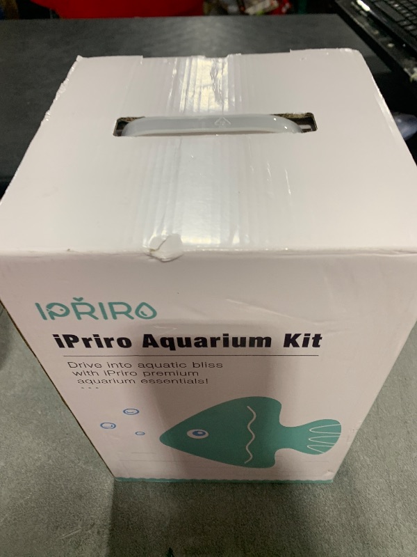Photo 1 of iPriro Ultra White Glass Betta Aquarium Starter Kits 1.5 Gallon Small Fish Tank, Betta Fish Tank with LED Light, Power Filter, 4mm Glass