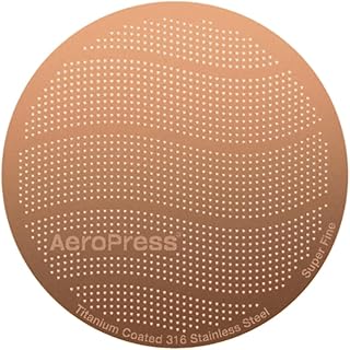 Photo 1 of AeroPress Gold Tone Metal Coffee Filters, Reusable Filters for AeroPress Coffee Makers, Full-Bodied Without Bitterness, Easy to Clean Gold Filter, Stainless Steel - Standard
