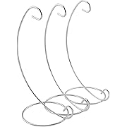 Photo 1 of Abom 3 Pack 9in Ornament Display Stand, Air Plant Holder, Terrariums Hanger, Silver Iron Hanging Hook for Daily Decoration, Glass Crystal Witch Ball, Home Wedding, Party Decor
