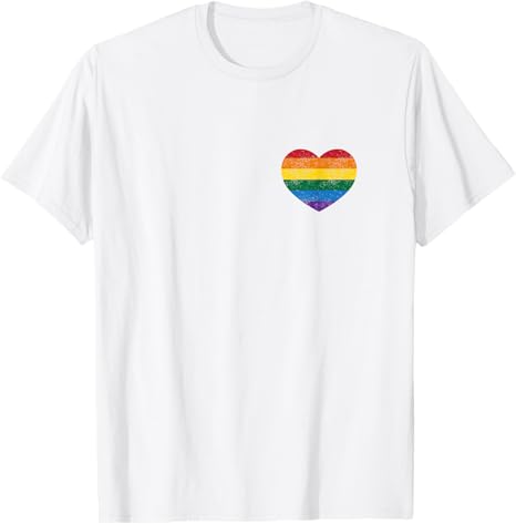 Photo 1 of Vintage Distressed Gay Pride Heart T-shirt (gay flag shirt) T-Shirt 4t