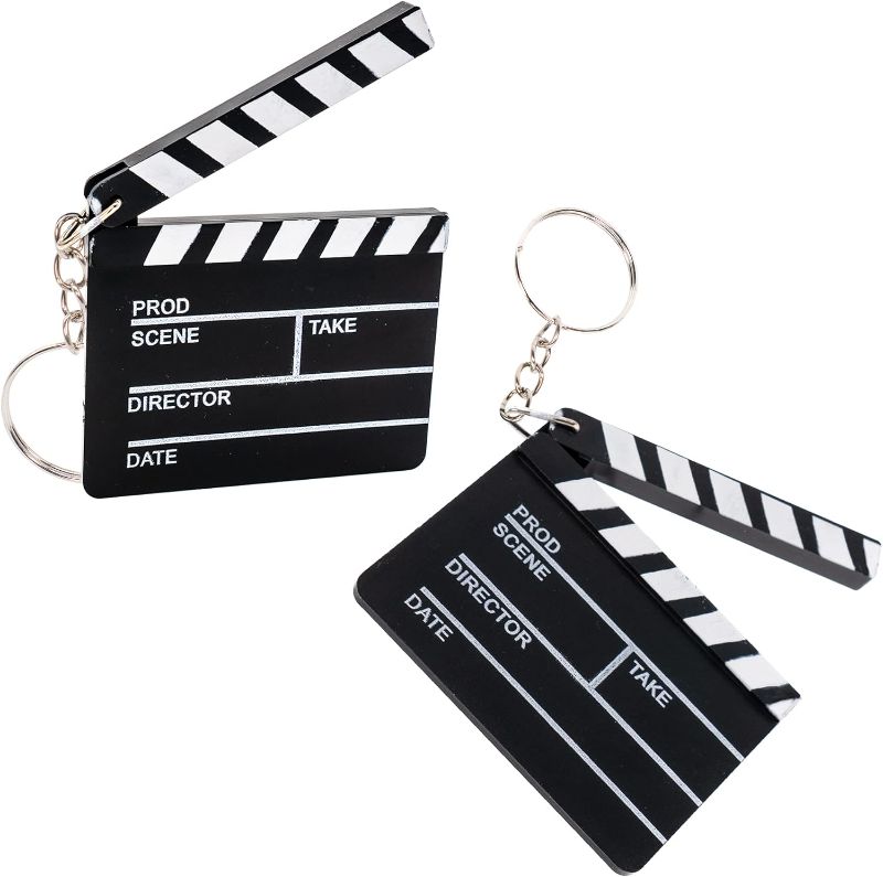 Photo 1 of Windy City Novelties 12 Pack Hollywood Clapboard Keychains - Bulk Movie Night Decorations & Party Favors