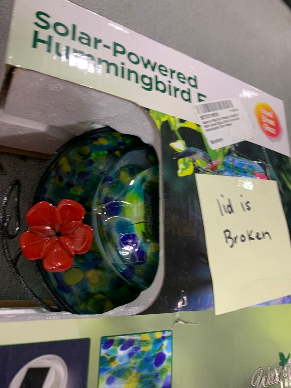 Photo 1 of Nature's Way Bird Products WWGHF7 Hand Blown Spring Rain Illuminated Hummingbird Dish Feeder