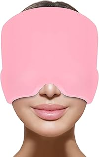 Photo 1 of Headache Relief Hat for Migraine Relief, Tension, One Size Fits All Headache Cap with Reusable Ice Gel Pack for Puffy Eyes, Stress Relief (Pink)