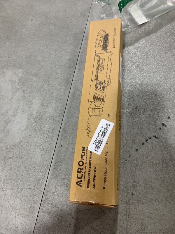Photo 1 of ACROPOW 3/8" Cordless Ratchet Wrench, Compatible with DEWALT 20V MAX Battery, 74Ft-Lbs Brushless Motor Electric Ratchet with Variable Speed, 1/2" & 1/4" Adapters, 3" Extension Bar (Tool Only)