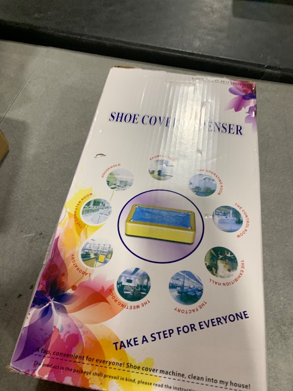 Photo 1 of Shoe Cover Dispenser with 200 Pcs Disposable Shoe Covers Automatic Shoe Cover Dispenser Fits Size Up to 11 US Men and up for Home, Factory, Hospital ?Gold)