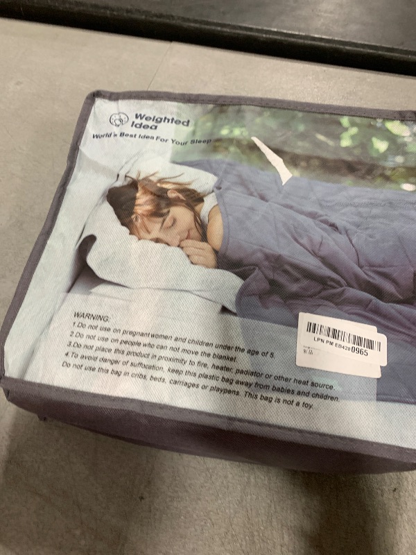 Photo 1 of Weighted Idea Weighted Blanket for Adults (Dark Grey,48"x72",15lbs) Cooling Breathable Heavy Blanket with Premium Glass Beads All-Season Soft Thick Blanket