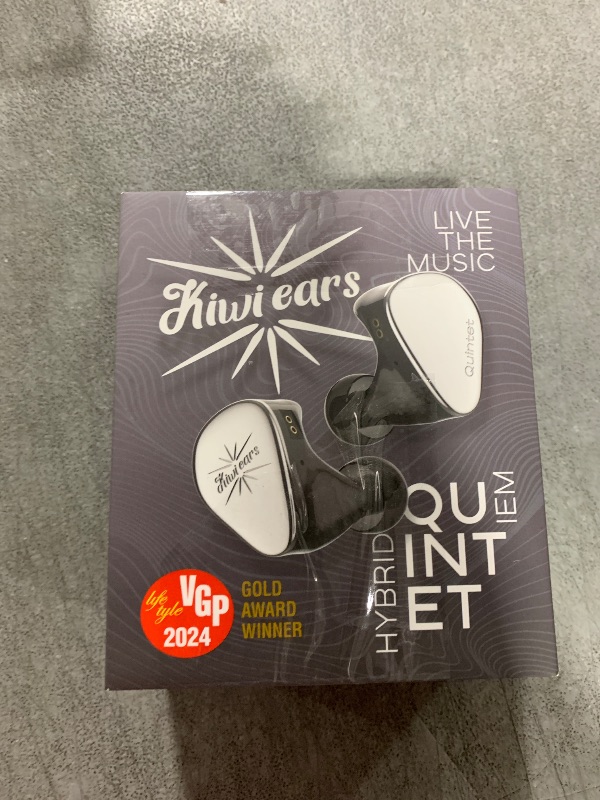 Photo 1 of Linsoul Kiwi Ears Quintet in Ear Monitor, 1DD + 2BA + 1 Planar + 1 PZT Hybrid Driver Earphone, with Detachable Silver-Plated OFC Cable, Metal Faceplate, 3D-Printed Resin Shell for Musician (Quintet)