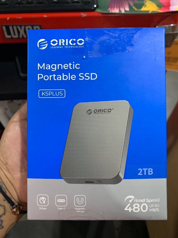 Photo 1 of ORICO 2TB Magnetic Portable SSD, Metal Body, 4K 120 fps ProRes HDR Record and Store, Up to 460MB/s, USB C&A 2 in 1 Cable, External SSD Compatible with iPhone 16 Pro Max, Tablet, Computer - K5PLUS
