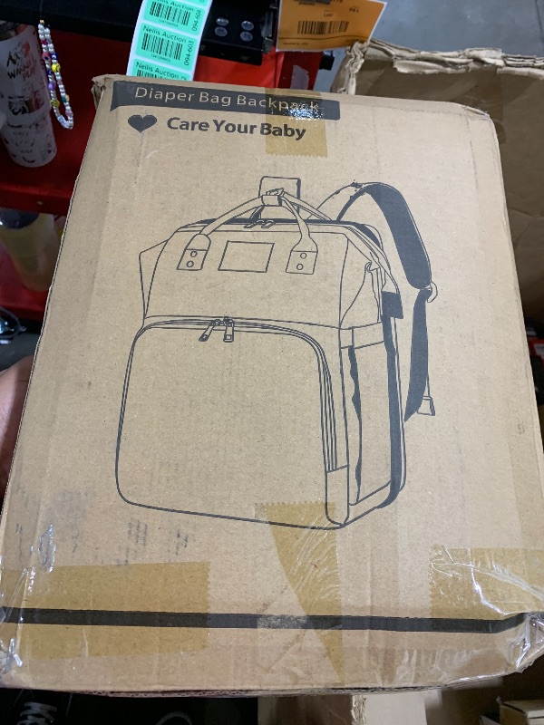 Photo 1 of Astro alan Baby Diaper Bags with Changing Station, Waterproof Diaper Bag Backpack for Moms Dads with USB Charging Port, Baby Shower Gifts, Large Capacity diaper backpack, Grey Pink