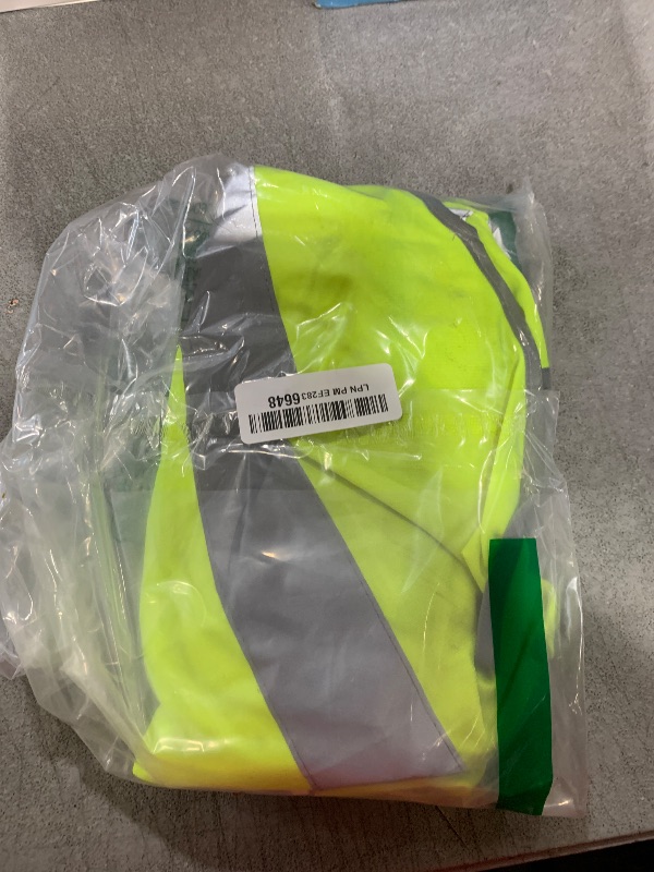 Photo 1 of JKSafety 9 Pockets Class 2 High Visibility Zipper Front Safety Vest With Reflective Strips,Meets ANSI/ISEA Standard (Large, 150-Yellow)