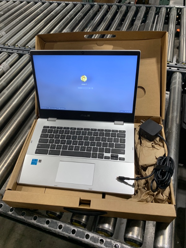 Photo 1 of (PASSWORD LOCKED) ASUS Chromebook CX1, 14" FHD, Intel® Celeron N4500 Processor, 64GB Storage, 4GB RAM