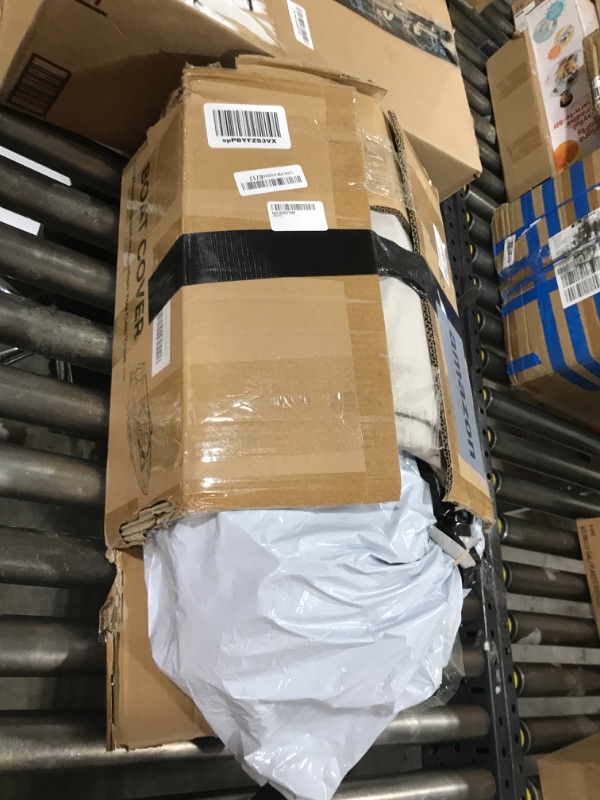 Photo 1 of Boatpro Trailerable Boat Cover 17-19ft with Outboard Motor Cover, 900D Marine Canvas Waterproof & UV-Proof Heavy Duty Boat Covers for 17 feet 18ft 19' Foot V-Hull Bass Boat Runabout Boat, Gray