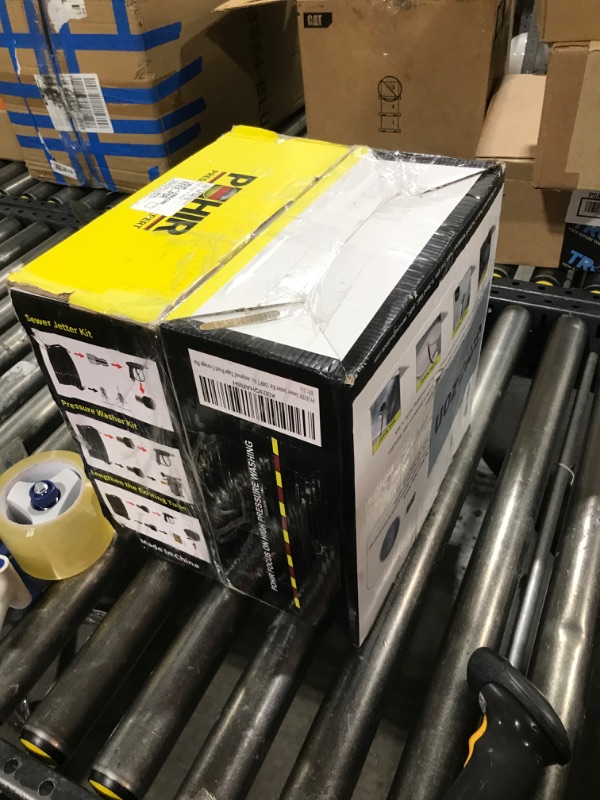 Photo 1 of POHIR Sewer Jetter Kit 150FT for Pressure Washer 4000PSI Hydrojet Drain Cleaning Kit with Button Nose 1/4 Inch NPT Rotating Sewer Jet Nozzle Spanner Waterproof Tape Pearl Corsage Pin