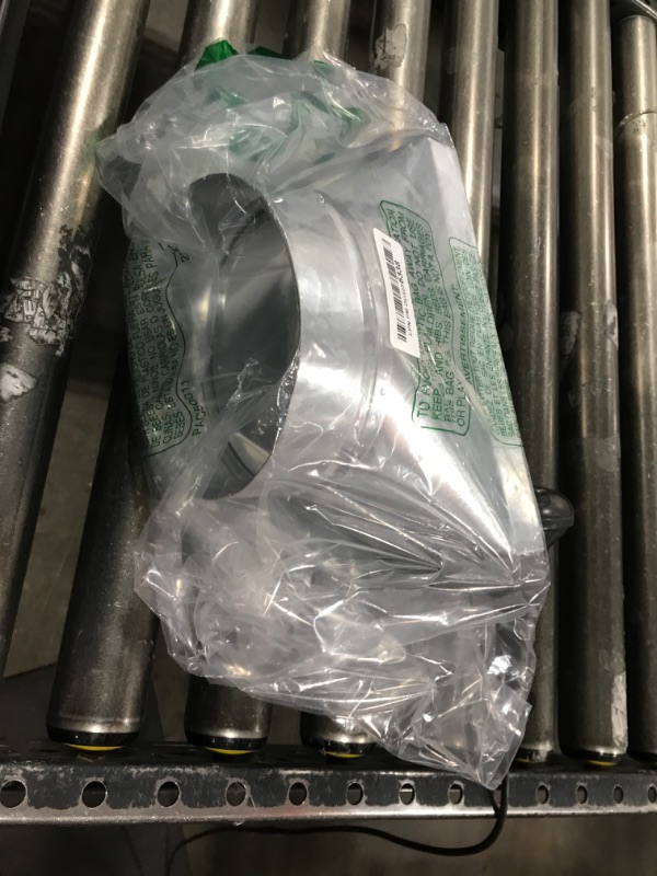 Photo 1 of QWORK Aluminum HVAC Duct Pipe Transition Fitting, 3-1/4" x 10" x 6" Galvanized Transition - Round to Rectangular Duct, for Ventilation Systems