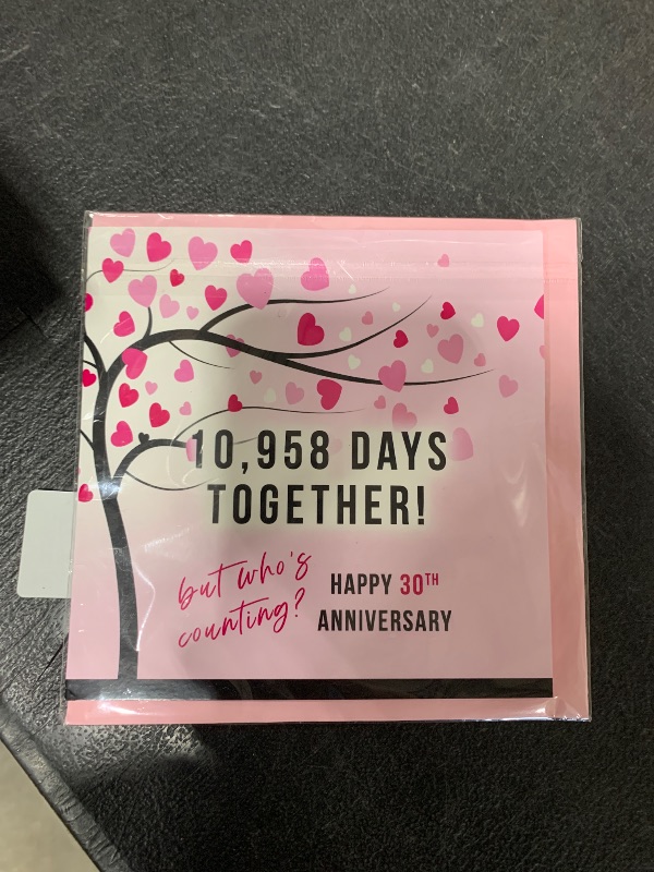 Photo 1 of Funny Pearl Anniversary Card for Wife or Husband - 10958 Days Together - I Love You Gifts, Happy 30th Wedding Anniversary Cards for Partner, 5.7 x 5.7 Inch Greeting Cards for Thirtieth Anniversaries