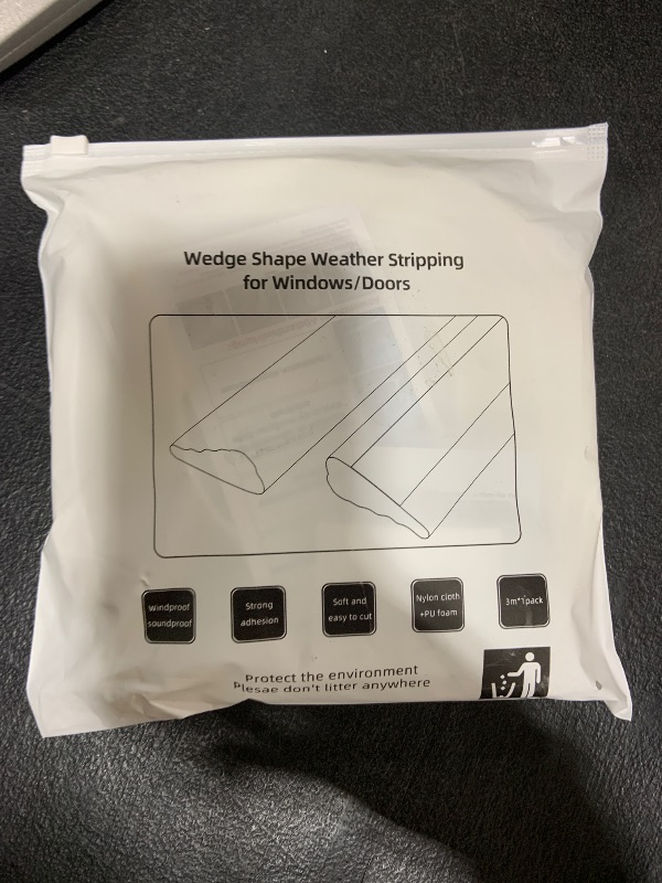 Photo 1 of 118” Wedge-Shape Foam Window Weather Stripping Door Seal Strip,Soundproofing Frame Winter Insulation Tape for Exterior Front Door,Noise Cancelling Window Inserts,Door Gap Filler Light Blocker,White