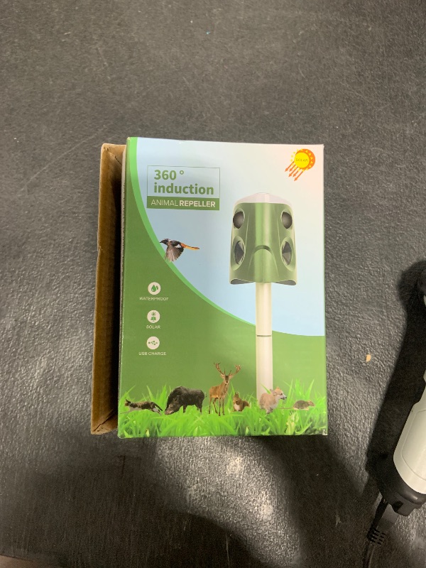 Photo 1 of 360° Solar Animal Repeller, Ultrasonic Outdoor Deer Repellent Devices with LED Flash Lights Motion Detection, Waterproof Cat Deterrent Repel Dogs Bird Raccoon Skunk Rabbit Squirrels for Yard Garden