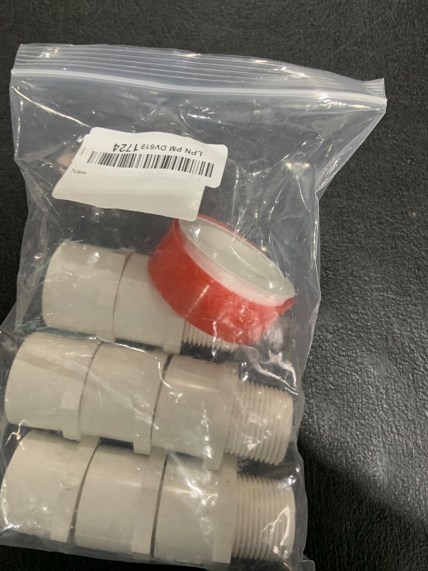 Photo 1 of 10Pcs White PVC Pipe Fittings, 1inch NPT Male Thread PVC Pipe Fitting Adapter Connector, PVC Pipe Coupling for Sch40 PVC Pipe, Socket x NPT Male