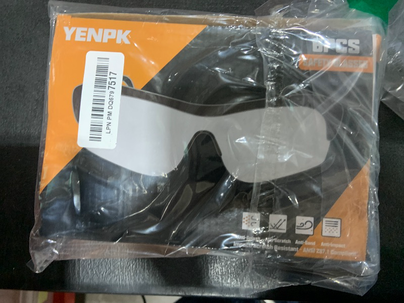 Photo 1 of YENPK 6 Pack Multicolor Safety Glasses, ANSI Z87.1+ Certified, UV400 Anti-Splash & Scratch Resistant, Protective Eyewear for Men and Women