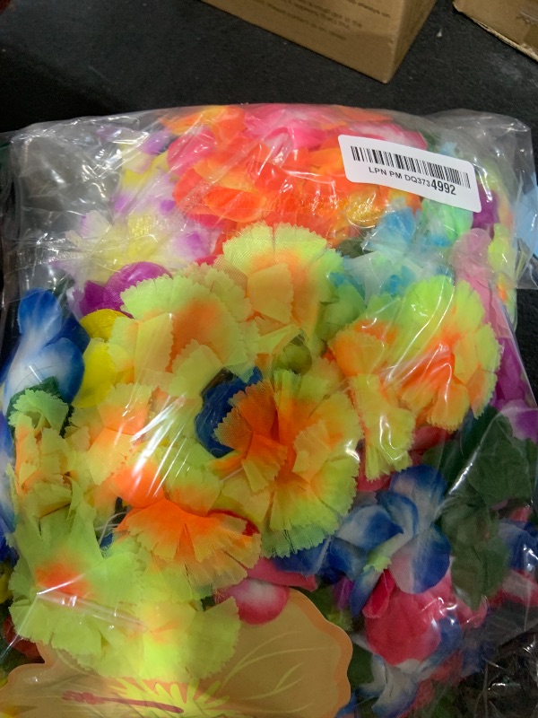Photo 1 of Moon Boat 60 Pieces Hawaiian Luau Leis - Tropical Tiki Hibiscus Flowers for Summer Pool Party Favors Supplies Decorations (10 Styles)