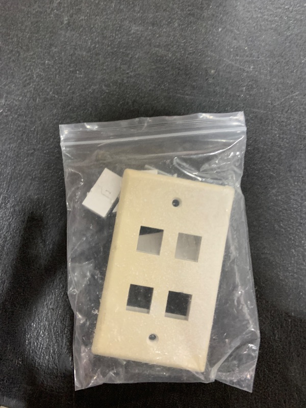 Photo 1 of BUPLDET 2 Ethernet 2 Coax Wall Plate - Double Cat6 Ethernet Jacks and Dual Coaxial Cable TV F-Type Faceplate - White