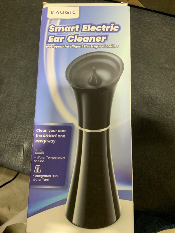 Photo 1 of KAUGIC Upgraded Ear Wax Removal with One-Piece Waste Tank, Safe Ear Cleaner with Water Temperature Sensor, FSA HSA Store Eligible Effective Ear Irrigation Kit & USB-C Cable, IPX7, Black
