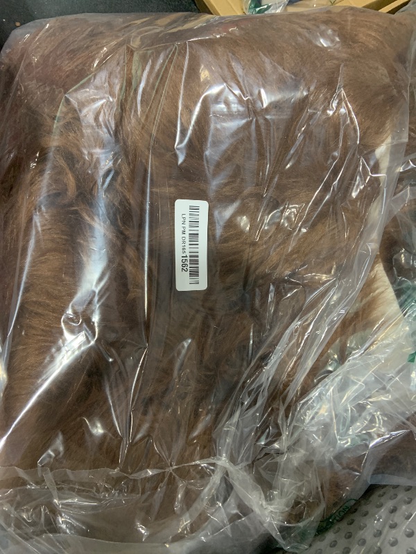 Photo 1 of Carvapet Luxury Soft Faux Sheepskin Chair Cover Seat Pad Plush Fur Area Rugs for Bedroom, 2ft x 3ft,Brown