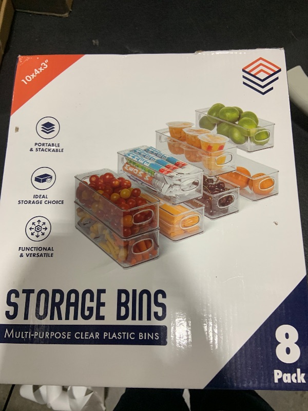 Photo 1 of ClearSpace Plastic Pantry Organization and Food Storage Bin – Great Kitchen Organization and Kitchen Storage – Fridge Organizer Bins– 8 Pack