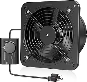 Photo 1 of HG Power 10 Inch Exhaust Fan with Speed Controller, 567 CFM Kitchen Exhaust Fan with Damper, Metal Extractor Fan for Window, Attic, Ceiling, Basement Ventilation
