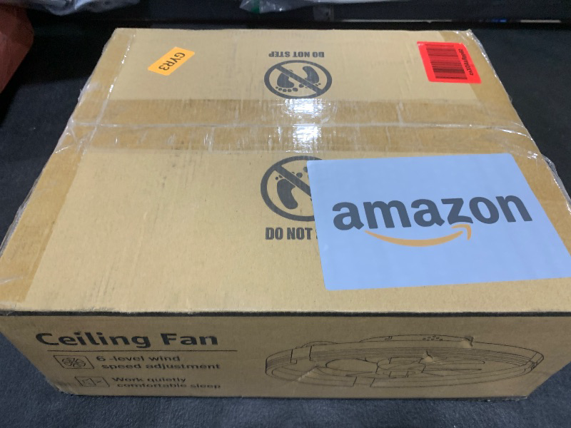 Photo 1 of ZMISHIBO Low Profile Ceiling Fans with Lights and Remote, 20 Inch Flush Mount Ceiling Fan with Light, 3000K-6000K Dimmable Fandelier LED Fan Light, 6 Wind Speeds Black Ceiling Fans for Bedroom