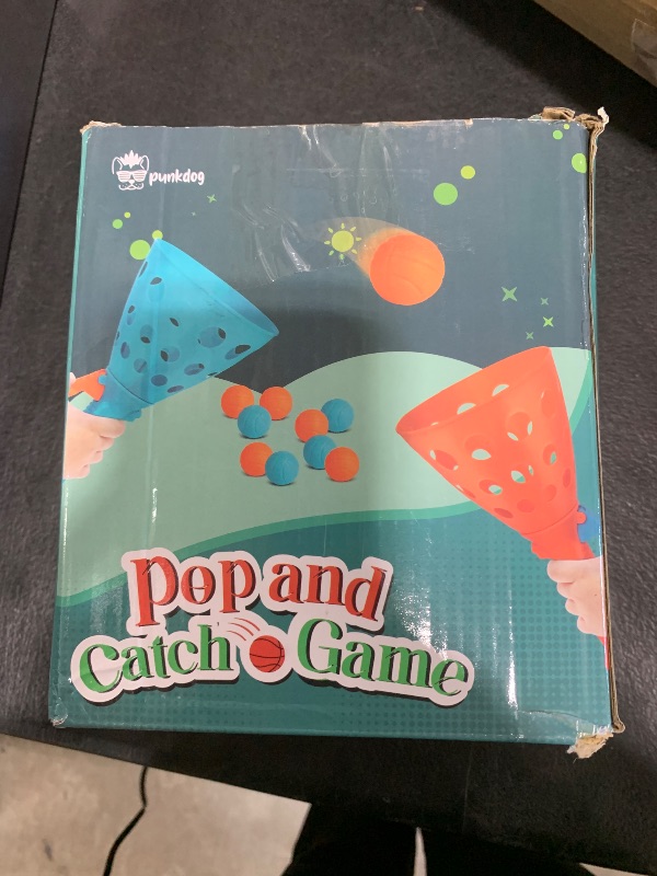 Photo 1 of punkdog Pop and Catch Ball Game with 24 Balls and 4 Catch Launcher Baskets - Outdoor Indoor Game Activities, Easter Basket Stuffers Gifts Beach Sport Summer Beach Toys for Kids Ages 4 5 6 7 8 10 12+