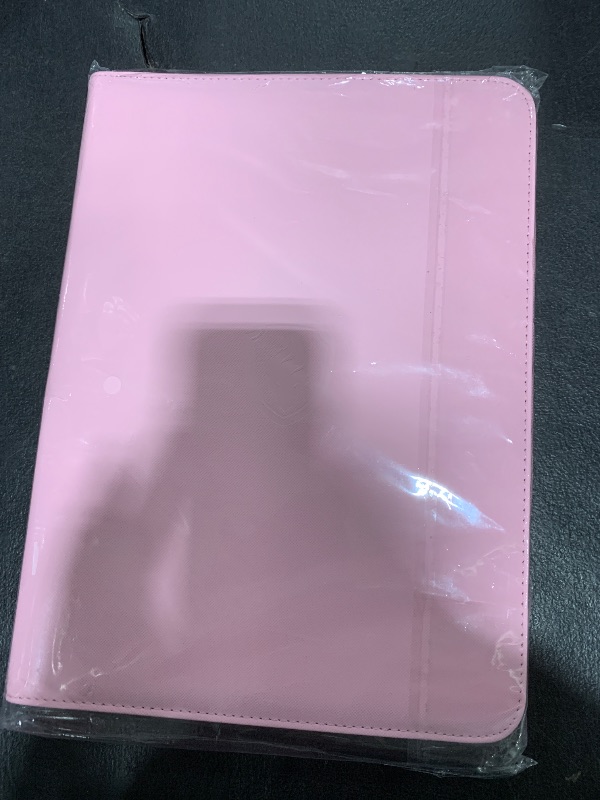 Photo 1 of Fabmaker 9-Pocket PU Cover Zipper Trading Card Collection Album - Sturdy 360 Side-Loading Binder for MTG, TCG, Sports Cards (Pink)