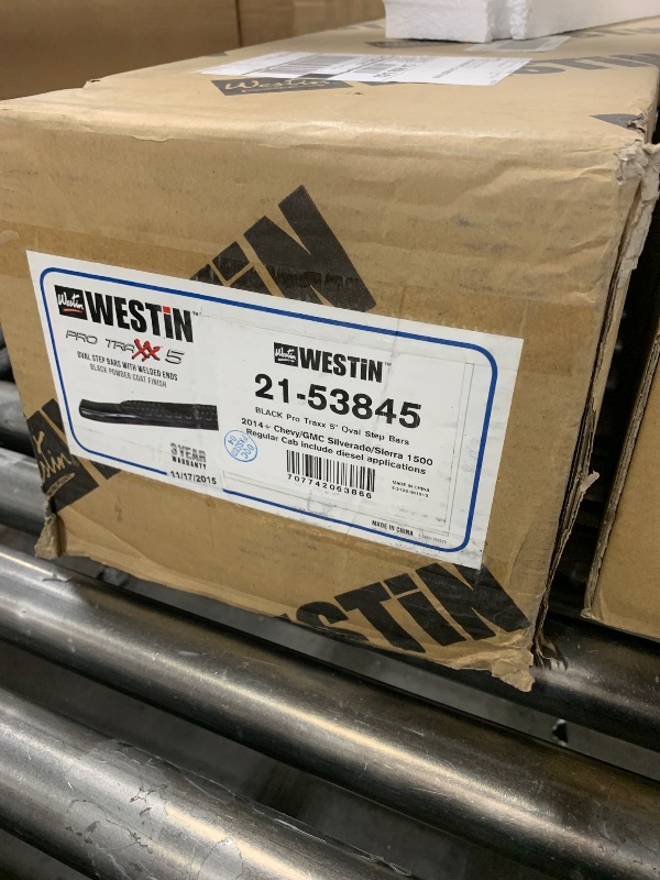 Photo 1 of Westin 21-53845 Black Pro Traxx 5 Oval Nerf Step Bars fits 2015-2019 Silverado Sierra 2500 3500 Reg. Cab (Diesel only)