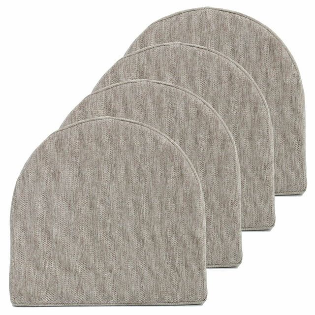 Photo 1 of Sweet Home Collection U-Shape Molded Memory Foam Chair Pads With Ties Taupe 4 Pack