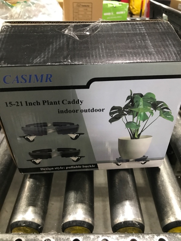 Photo 1 of CASIMR Plant Stand with Wheels, Adjustable 15-21" Heavy Duty Plant Caddy with Casters, 440lb Capacity Indoor Outdoor Large Potted Planter Cart Dolly, Rolling Plant Stand for Flower Pot