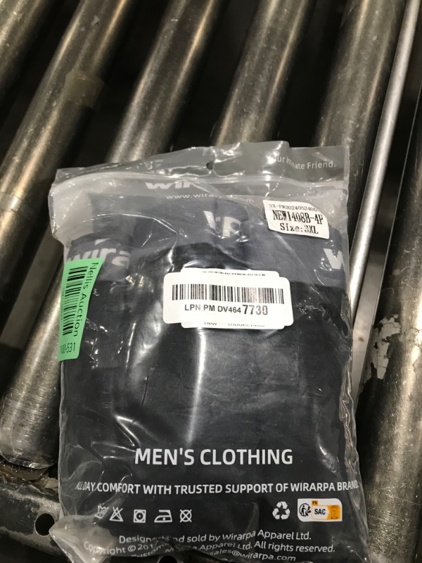 Photo 1 of wirarpa Men's Trunks Underwear Cotton Comfortable Stretch Wide Waistband Boxer Briefs 4 Pack Black 3X-Large