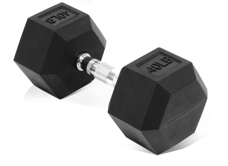 Photo 1 of Fitvids Hex Dumbbells Rubber Coated Hand Weights for Exercises and Fitness, 40 LB