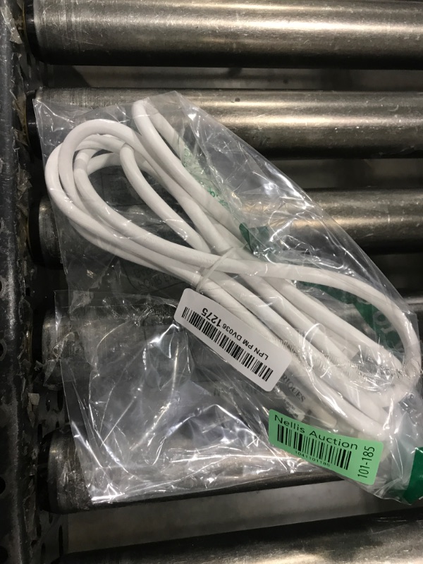 Photo 1 of Extension Cord 10 Ft, White, Indoor, Outdoor Power Cord, Heavy Duty 16/3, Single Outlet, UL Listed, 3-Prong, Grounded Outlet, Extension Wire.