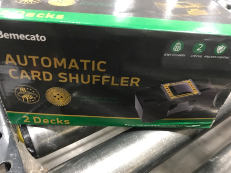 Photo 1 of Bemecato Card Shuffler 1-2 Deck, Automatic Electric Playing Card Shuffler, Battery Operated Poker UNO Shuffling Machine, for Family Party Games