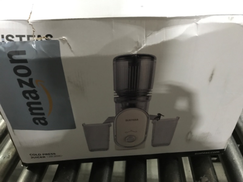 Photo 1 of SUSTEAS Cold Press Juicer, 5.3" Feed Chute Slow Masticating Machines with 300W, Fit Whole Fruits & Vegetables, Easy to Clean, High Juice Yield, White